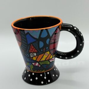 Romero Britto Swing Art Ceramic Coffee Tea Cup Mug Colourful 12 Fl Ozs READ